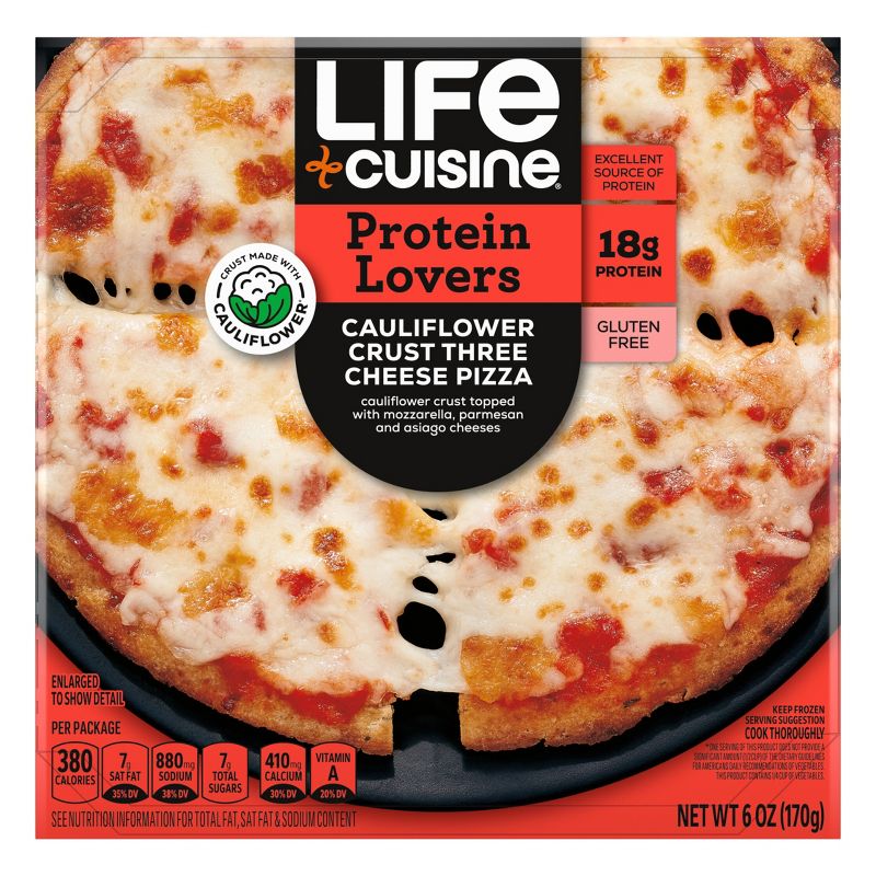 Life Cuisine Protein Lovers Gluten Free Frozen Cauliflower Crust Three Cheese Pizza - 6oz, 1 of 12