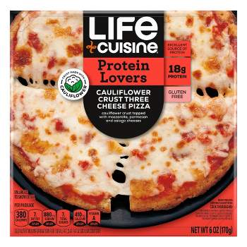 Life Cuisine Protein Lovers Gluten Free Frozen Cauliflower Crust Three Cheese Pizza - 6oz