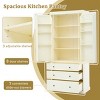 77" Farmhouse Kitchen Pantry Cabinet with 3 Drawers and 3 Adjustable Shelves, Storage Cabinet for Dining room or living room-Maison Boucle - 3 of 4