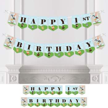 Big Dot of Happiness 1st Birthday Hello Rainbow - Boho First Birthday Party Bunting Banner - Party Decor - Happy 1st Birthday