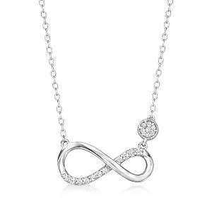 Ross-Simons 0.15 ct. t.w. Diamond Infinity Necklace in Sterling Silver Size 16 - 1 of 3