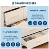 Modern White Nightstand for Bedroom, 8 Drawer Dresser, Small Bedside Table Night Stand, Wooden Nightstand with Drawers for Bedroom, Living Room - 4 of 4