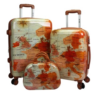 World Traveler Europe 3-Piece Expandable Spinner Luggage Set with TSA Lock - 1 of 4