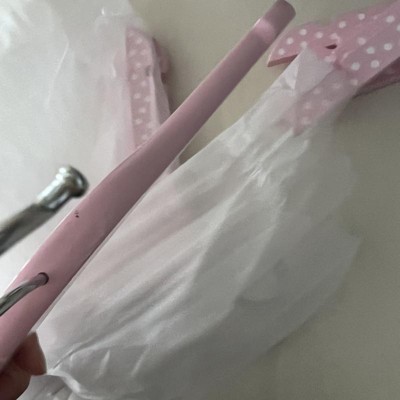 OSTO Pink with White Polka Dots Wooden Kids Clothes Hangers with