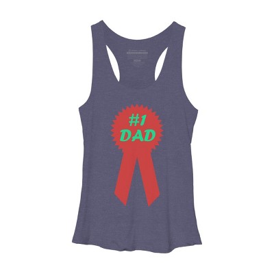 Women's Design By Humans #1 DAD Ribbon By Racerback Tank Top