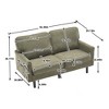 TiramisuBest Mid-Century Modern Loveseat Sofa, 2-Seater with USB & Removable Pillow Cover, Comfy Couch for Living Room, Bedroom, Apartment (Black) - 4 of 4