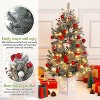 3FT Artificial Desktop Tree with 78 Warm White 8 Mode Lights & Snowflake Light Box Base - 3 of 4