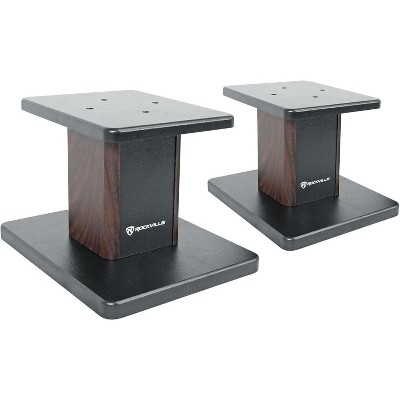 Paaaawaters 8" Desktop Speaker Stands, 66 lbs. Capacity, Wood Finish, Resonance-Free, Cable Management