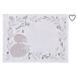 NoJo Together is Better White, Gray, and Taupe Mama and Baby Lamb Milestone Blanket - 1 of 4