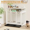 Ridstar 43.3 in. H White Heavy Dog Wooden Crate with Three Drawers Storages For Large Medium Dogs - 2 of 4