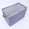 Unique Bargains Canvas Collapsible Storage Bins with Handles for Organizing Clothes Books - 3 of 4