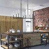 8-Light Candle Farmhouse Chandelier, Rectangular Black Metal Light Fixture for Dining Room - 4 of 4