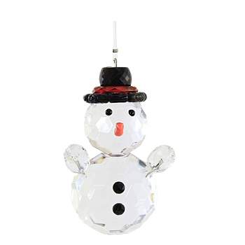 Crystal Expressions Snowman Acrylic Ornament  -  One Ornament 2.75 Inches -  Faceted Winter  -  Acryx179  -  Plastic  -  Clear