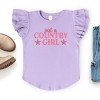 Just A Country Girl Stars Glitter/Puff Print - Flutter Sleeve Graphic T-Shirt - 2 of 4