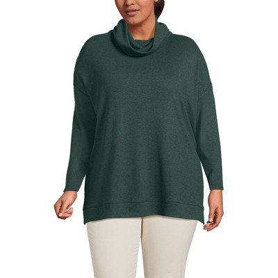 Lands' End Women's Long Sleeve Cozy Knit Cowl Neck Tunic