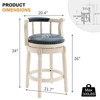 NicBex Seat Height 26 Inch Swivel Bar Stools,Modern Leather Wooden Counter Height Barstools Chair for Home Kitchen,Blue - 3 of 4