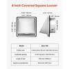 VEVOR 4 inch External Extractor Wall Vent Cover, Square AC Vent Gable Cover, Premium Stainless Steel & with Built-in a Protection Screen,1Pack,Silver - 3 of 4