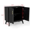 VASIP Black Fluted Sideboard Buffet, Sideboard Cabinet with Adjustable Shelves & Solid Wood Legs,Storage Cabinet for Living Room, Hallway, Kitchen - 3 of 4