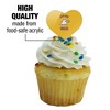 Ashland University Eagles Logo Heart Love Cupcake Picks Toppers Decoration Set of 6 - 3 of 4