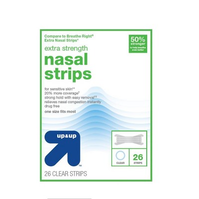 Breathe Right Nasal Strips - Clear - For Sensitive Skin - Sm / Med Clear  Strips - 30 Count Strips Per Box - Pack of 3