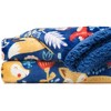 Chanasya Gold Fox Print Throw Blanket - Reversible Fluffy Faux Shearling - 4 of 4