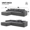 111.5" Minimalist Modular L-Shaped Sectional Sofa with Chaise, No Assembly Required, 2pc Free combination - 3 of 4
