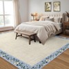 Machine Washable Modern Floral Bordered  Non Slip Area Rug for Living Room Soft Low Pile Indoor Aesthetic Carpet for Bedroom Dining Room Office - 3 of 4