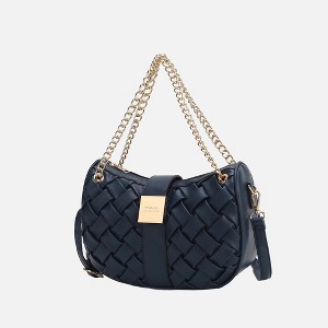 MKF Collection Solari Vegan Leather Women's Shoulder Bag Braided Chain by Mia K - 1 of 4