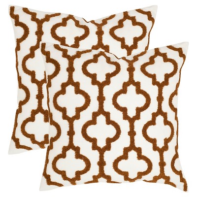 Brown Set Throw Pillow (18"x18") - Safavieh