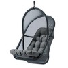 Royal Hampton Patio Hanging Swing Chair | Cushioned Dark Gray Mesh - 3 of 4