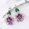 Ross-Simons 1.40 ct. t.w. Amethyst and .28 ct. t.w. White Topaz Flower Drop Earrings With Multicolored Enamel in Sterling Silver - 4 of 4