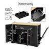 RISOKEYS 53 inch Large Kitchen Island with Trash Can Storage Cabinet,Islands Table with Drawer and Adjustable Shelves,for Dining,Kitchen - 3 of 4