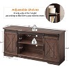 Farmhouse TV Stand for 65 Inch TV Entertainment Center with Sliding Barn Doors Storage Cabinet - 2 of 4