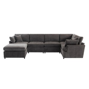NicBex Modern 100.4" Sectional Sofa Modular U Shape Sofa Couch with Removable Ottoman for Living Room Apartment - 1 of 4