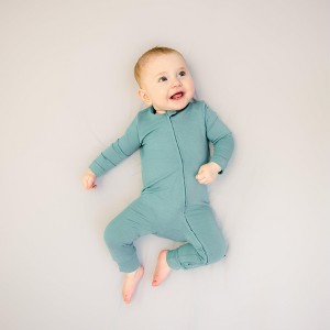Larkspur Baby Zip Romper in Jade - 1 of 3