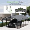 Real Relax Metal Carport, Heavy Duty Car Port, All-Weather Outdoor Storage Trucks, Boats, Cars, Galvanized Steel Roof, Vertical Stripe Design - 3 of 4