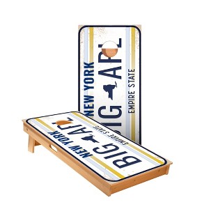 Skips Garage New York License Plate Cornhole Boards - ACA Star Series - 1 of 1