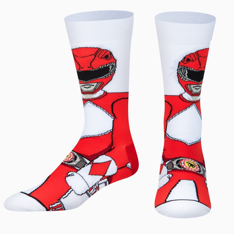 Odd Sox, Red Ranger 360, Funny Novelty Socks, Large, 2 of 6