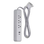 Globe Electric 6' 3 Outlet Extension Cord Gray