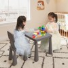 Tangkula Kids Table & 2 Chairs Set Toddler Activity Play Dining Study Desk Gray - 3 of 4