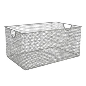 YBM Home Silver Mesh Open Storage Bins - 1 of 2