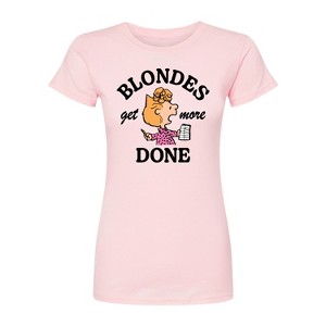 Women's - Peanuts - Blondes Get More Done Fitted Graphic T-Shirt - 1 of 2