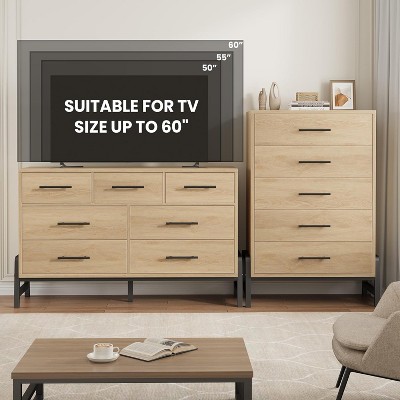 Garvee 4 Dresser for Bedroom, 38.6" Tall Dresser, Tall Drawer with Storage Freestanding, Wooden Closet Storage Chest for Bedroom Black