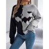 Halloween Women's Star Pattern Crew Neck Drop Shoulder Casual Sweater Pullover Knitwear - 2 of 4