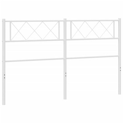 vidaXL White Metal Headboard - Classically Styled Steel Bed Header with Stable Legs & Durable Construction