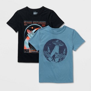 Kids' Adaptive 2pk Short Sleeve 'Space' Graphic T-Shirt - Cat