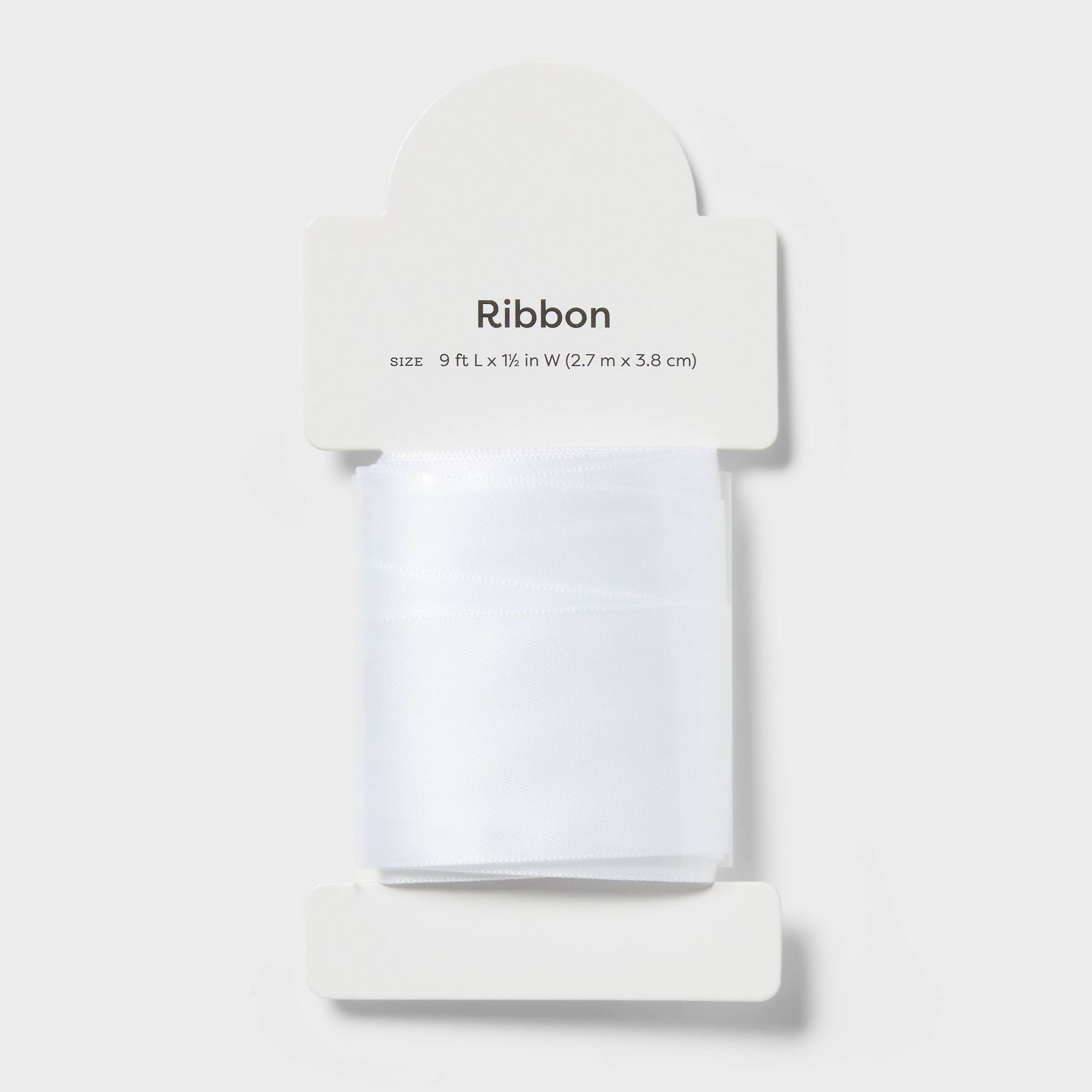 1.5"x9' Satin Gift Wrap Ribbon White  - Spritz™