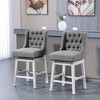 Vatros Counter Height Bar Stools Set of 2, Counter Height Upholstered Barstools, Swivel Bar Stool - 2 of 4