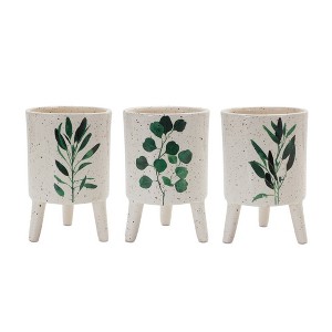Melrose Footed Foliage Print Planter (Set of 3) - 1 of 4