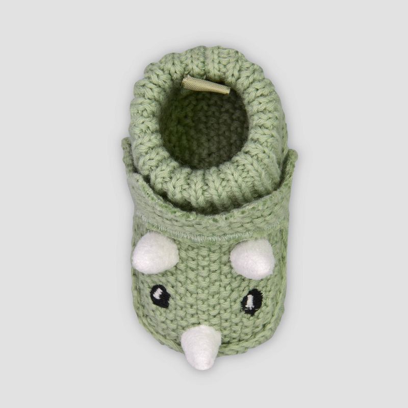 Carter&#39;s Just One You&#174; Baby Boys&#39; Knitted Dino Slippers - Green, 2 of 9